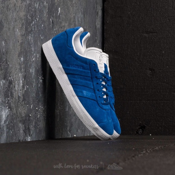 adidas gazelle stitch and turn blue